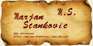 Marjan Stanković vizit kartica